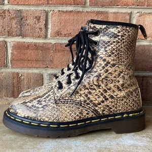 vintage dr. martens MIE 1460 faux snakeskin boots